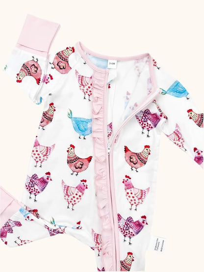 Bow Dream Baby Girl Romper Jumpsuit Bamboo Rayon Baby Clothes Boys & 2 Way Zipper Outfit Baby Clothes for Girls