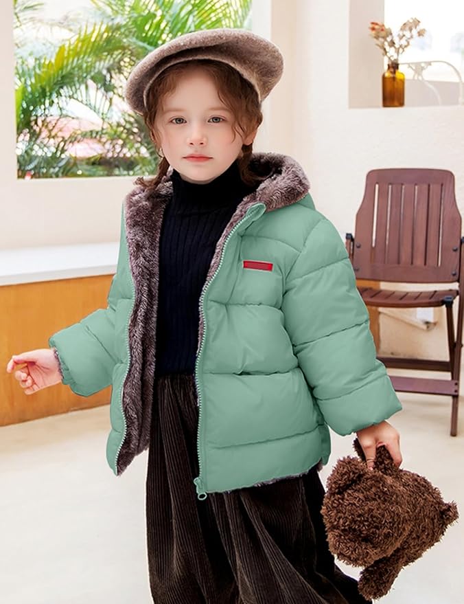 Arssm Baby Boys Girls Winter Fleece Coat Toddler Kids Warm Cute Bear Ear Hooded Jacket