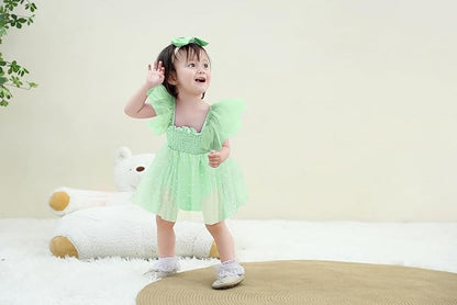 Baby Girl Clothes Infant Tulle Romper Ruffe Sleeveless Bodysuit Baby Girl Outfits Infant Girl Dress 0-18M
