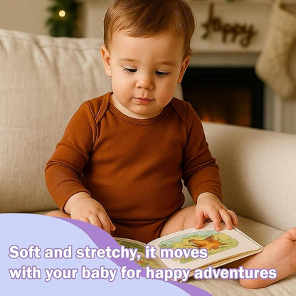 DEFAHN 2-Pack Unisex Baby Bodysuit Super Soft Viscose from Bamboo - Solid Long Sleeve Baby Boys Girls Onsies