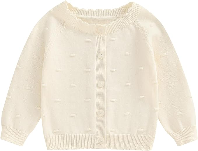 Baby Girl Cardigan Sweater Long Sleeve Button Up Knit Sweatshirt Jacket Toddler Baby Girl Fall Outfits