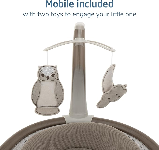 Maxi-COSI Cassia Smart Baby Swing for Infants, Portable Foldable Swing with Music, 360 Rotation, 5 Speeds, 12 Melodies, EcoCare Fabric, Auto Motion Sensor, 2 Reclines, Truffle