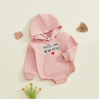 Thorn Tree Baby Boy Valentines Outfit Hooded Sweatshirt Bubble Romper Newborn Sweater Infant Onesie Hoodie