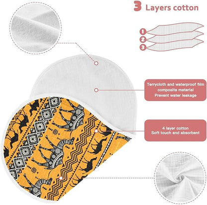 vvfelixl Burp Cloths Camel in Tribal Floral Pattern for Baby Boy Girls Baby Washcloths Burp Rags 1 Pack
