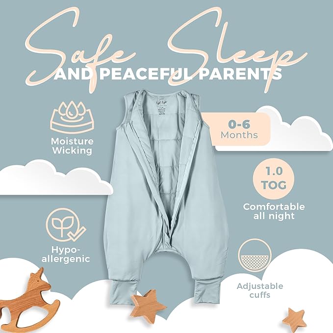 Nyte Nyte Baby - Sleeveless Soft Baby & Toddler Sleeping Sack, Breathable with Adjustable Feet Cuffs & Anti-Slip Grip