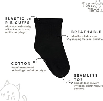 Bella Baby & Toddler Seamless-Toe Turkish Cotton Crew Socks (6-Pack)