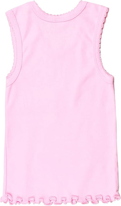 ToBeInStyle Girl's 4 Pack Ruffle Hem Cotton Tank Tops