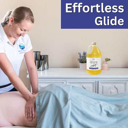 Unscented Massage Oil for Massage Therapy | 100% Natural Body Oil | Premium Quality for Spa & Professional Use | Soothing, Therapeutic & Hydrating Formula | 1 Gallon by Brookethorne Naturals