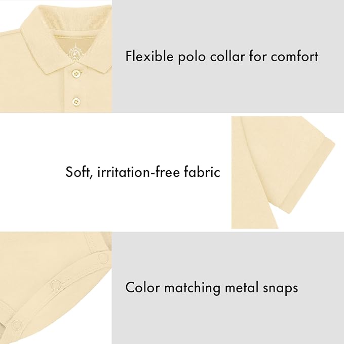 Creative Knitwear College Baby Polo Bodysuit Solid - Team Logo, Multiple Colors, for Boys & Girls (0-12 Months)