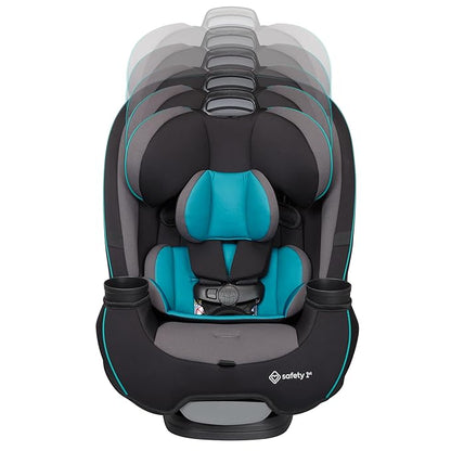 Safety 1st Grow and Go All-in-One Slim Convertible Car Seat, Rear Facing, 5-40 lbs, Forward Facing (30–65 lbs), High Back Booster Seat 40-100 pounds, Green Gables