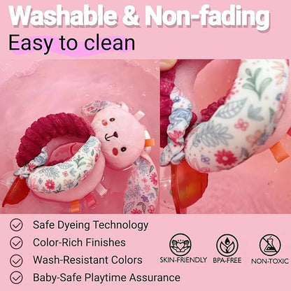 Baby Stroller Hanging Car Seat Toys for Infants 0-6 Months Girl Boy 0-3-4-5-7 6-12 Month Old Newborn Gifts, Carseat Christmas Stocking Stuffers Sensory Toy for Babies Play Gym Rattle, Crinkle