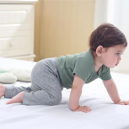 Baby Bodysuit and Pant Set 6-pcs Ribbed Soft Infant Boy Girl Clothes Outfits