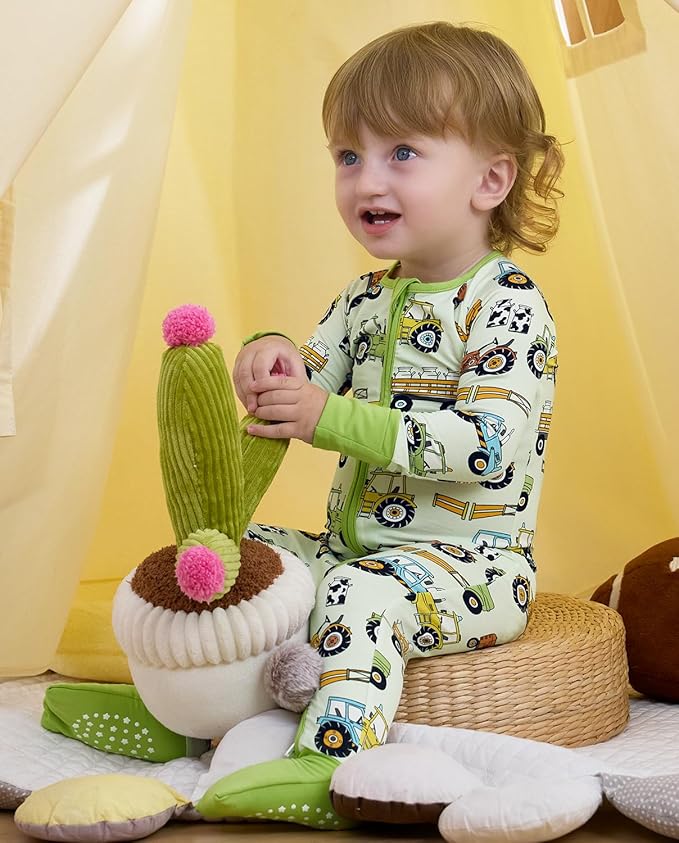 Bamboo Viscose Baby Convertible Footie Pajama, Zipper Pajamas for Baby Boys & Girls, Sleep & Play Footed Pjs