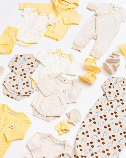 MONICA + ANDY Short Sleeve Jack & Jill Bodysuit, 100% Organic Baby Clothes for Girls & Boys, Newborn, Infant & Preemie Sizes