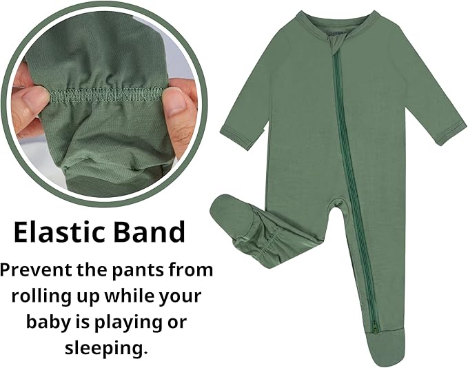 GUISBY Pajamas for Baby Boys & Girls, Infant Onesie with Mitten Long Sleeve Footed Pjs