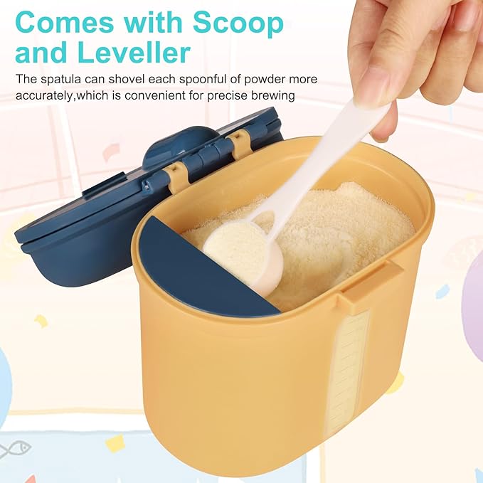 Accmor Baby Formula Dispenser On The Go, Portable Milk Powder Formula Dispenser with Scoop,Formula Containers for Travel Hold 12.7oz/360g Formula, Yellow
