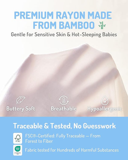 HAPIU Rayon from Bamboo Baby Footed Pajamas, 2 Way Zipper YKK, Footie for Baby Boy Girls, Newborn-24 Months