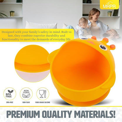 MRPR Quack & Snack Silicone Duck Bowl - Baby & Toddler Suction-Bowl - BPA, Lead, and Phthalate Free, Microwave & Dishwasher safe - Mess-Free Mealtime - Fun & Durable Snack-bowl for Kids