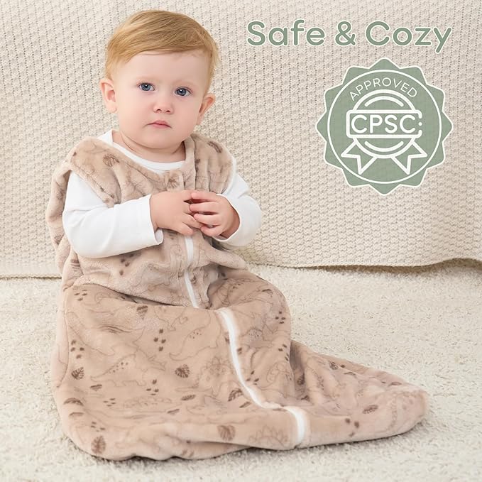 Yoofoss Fleece Baby Sleep Sack 2 Pack 1.5 Tog Baby Wearable Blanket with 2-Way Zipper