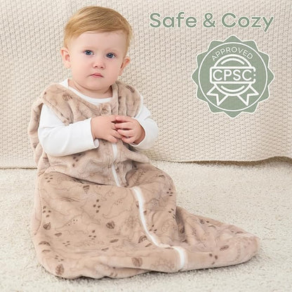 Yoofoss Fleece Baby Sleep Sack 2 Pack 1.5 Tog Baby Wearable Blanket with 2-Way Zipper