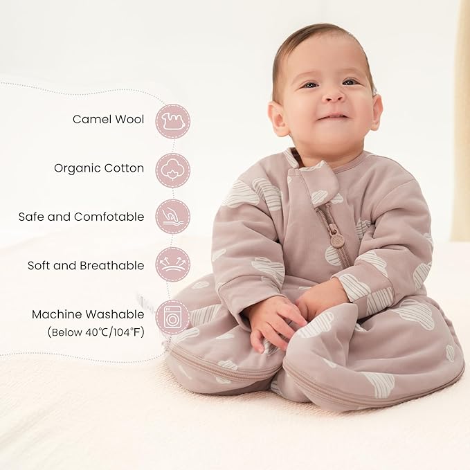 kaiya baby Unisex Sleeping Bag for Babies and Toddlers 2.5 Tog Sleep Sack, Long Sleeve Sleep Sack, Wearable Blanket Baby