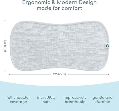 Muslin Burp Cloths Set, 6 Pieces, 100% Organic Cotton Hand Washcloths for Baby Boys and Girls Extra Absorbent and Soft Burping Rags (Neutral - Multi Colored)