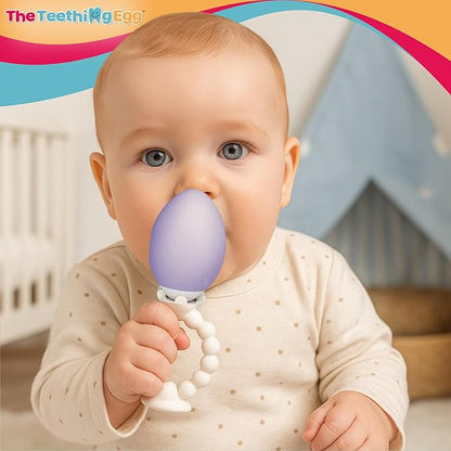 The Teething Egg and Grippie Ring - Baby Development Toys, Teether for 3, 4, 6, 12 Up to 18 Months Old Boy or Girl, Sensory Toys, A Baby Registry Must Have, Lavender