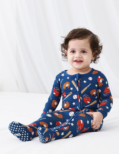 Baby Footie Romper Pajamas Unisex Newborn Infant Pjs Soft Rompers Viscose from Bamboo Sleepwear