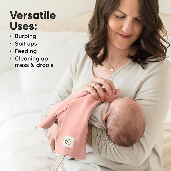 Organic Burp Cloths Baby Boy, Girl - 6-Pack Large Cotton Burping Cloths for Babies, Spit Up Rags, Super Absorbent, Ultra Soft Newborn Rag, Gender Neutral, Machine Washable, Durable(Butterflies)