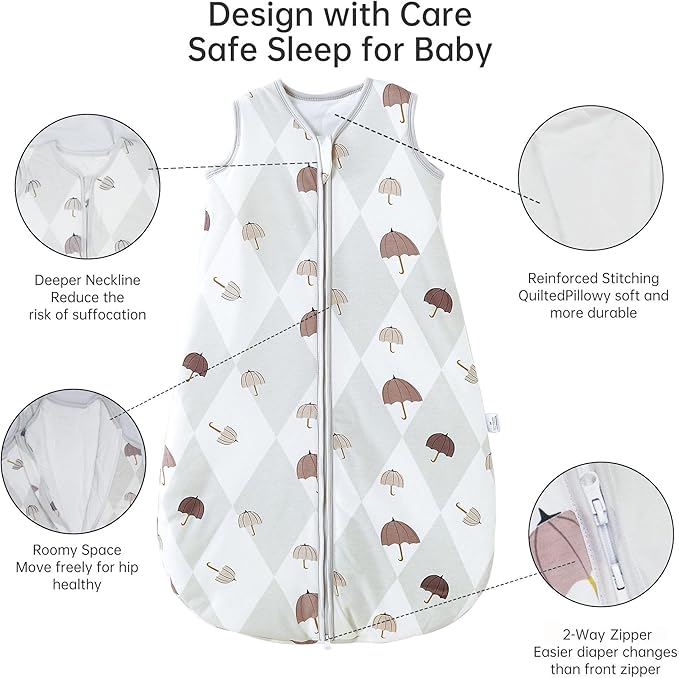 YOHKOH Baby Wearable Blanket, 100% Cotton SleepSack, Swaddle Transition Sleeping Bag, 1.5 TOG