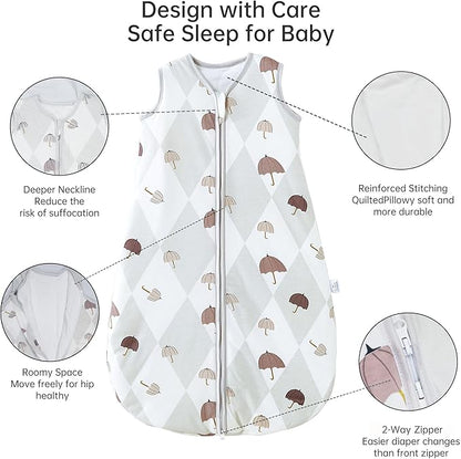 YOHKOH Baby Wearable Blanket, 100% Cotton SleepSack, Swaddle Transition Sleeping Bag, 1.5 TOG