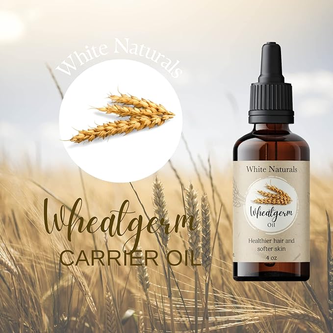 Wheatgerm Carrier Oil, Cold-pressed Unrefined, Organic 100% Pure, Wheat Germ, Rich in Vitamin E, For Skin, Hair, Nails & Stretch Marks