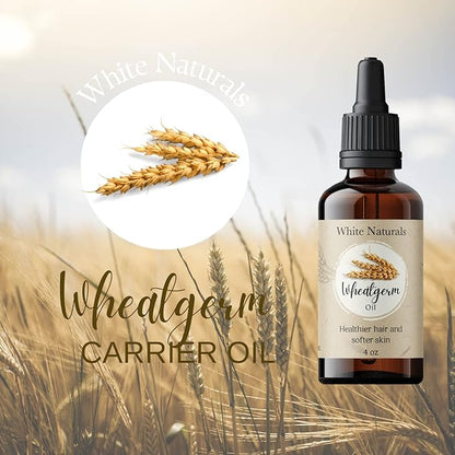 Wheatgerm Carrier Oil, Cold-pressed Unrefined, Organic 100% Pure, Wheat Germ, Rich in Vitamin E, For Skin, Hair, Nails & Stretch Marks