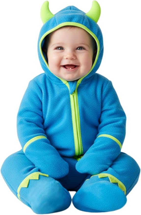 PATPAT Fleece Hooded Footed Clothes, Soft Warm Footie Covers, Car Seat Friendly, Easy Zip,Cute Romper Newborn Infant Jumpsuit