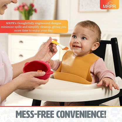 MRPR Chompers Silicone Shark Bowl - Baby & Toddler Suction-bowl - BPA-Free, Microwave & Dishwasher safe - Mess-Free Mealtime - Fun & Durable Snack-bowl for Kids - Strong Suction, Travel-Friendly