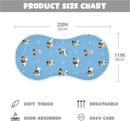 vvfelixl Muslin Burp Cloths Jack Russell Terrier Dog Baby Washcloths for Baby Girl Boys 2 Pack Blue
