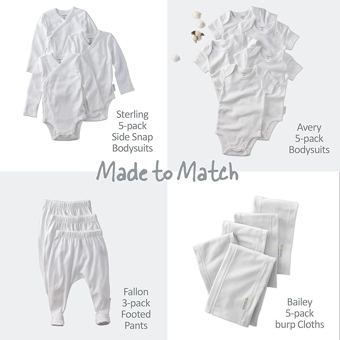 Blake 5-Pack Long Sleeve Bodysuits 100% Organic Cotton Baby Boys & Girls
