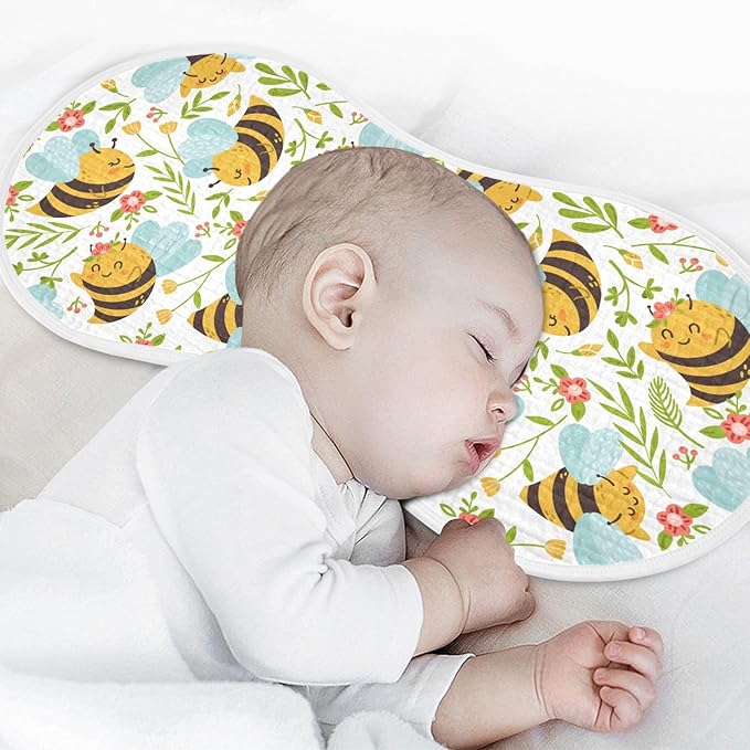 vvfelixl Muslin Burp Cloths Honey Bee Cute Bumble Bee Baby Washcloths for Baby Girl Boys 2 Pack