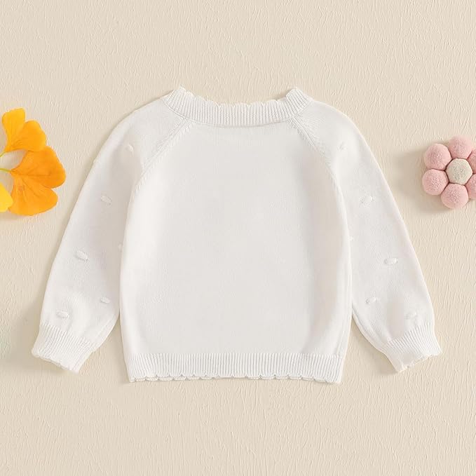 Newborn Baby Girl Knit Sweater Cardigan Winter Warm Button Down Sweatshirt Top Jacket Outfit Cute Infant Fall Clothes