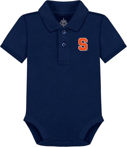 Creative Knitwear College Baby Polo Bodysuit Solid - Team Logo, Multiple Colors, for Boys & Girls (0-12 Months)