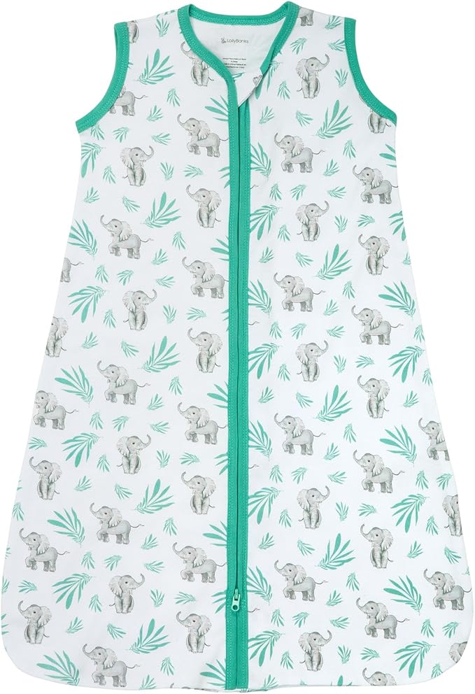 LollyBanks Sleep Sack, 100% Cotton Neutral Baby Sacks, 0.5 TOG Sleep Sacks Lightweight with 2-Way Zipper