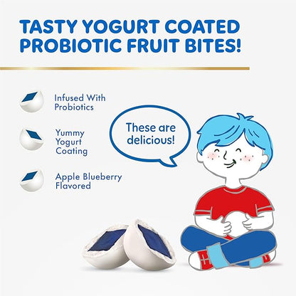 Align Probiotic, Kids Yogurt Coated Probiotic Fruit Bites, Added Probiotics Help Support Kids' Digestive Health, Apple Blueberry Flavored, 21 Individually Wrapped Pouches, 105 Bites