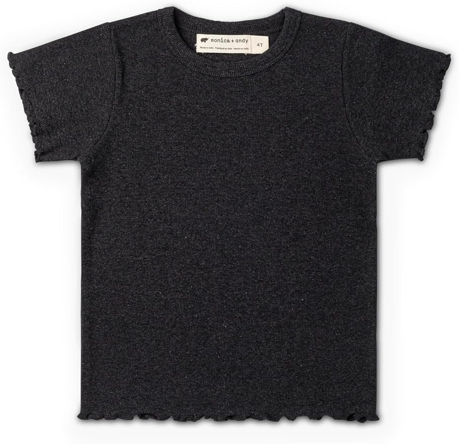 Monica + Andy Crewneck Tee, 100% Organic Cotton Clothes for Girls & Boys, Printed T-Shirt Sizes for Kids, Toddler & Baby