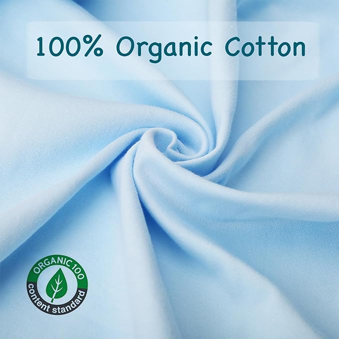 Sleep Sack 3-Pack 100% Organic Cotton Wearable Blanket Toddler Sleeping Bag Sleeveless Sleep Sack 0-6 Months Swaddle Blanket 2-Way Zipper S Size