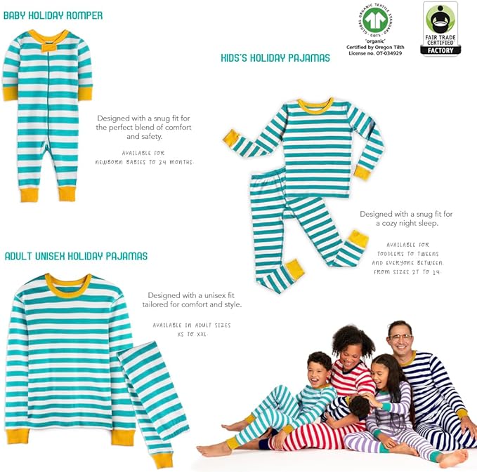 Mightly Boys and Girls' Pajamas | 100% Organic Cotton Soft, Elastic and Comfortable Footless Pajama Set for Toddlers & Kids