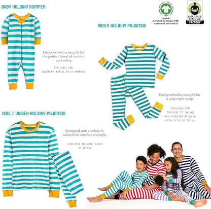 Mightly Boys and Girls' Pajamas | 100% Organic Cotton Soft, Elastic and Comfortable Footless Pajama Set for Toddlers & Kids