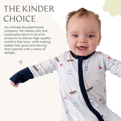 Bamboo Little Ultra-Soft Convertible Baby Romper - Gender Neutral Infant Clothes with 2-Way Zipper, Footless Sleepwear