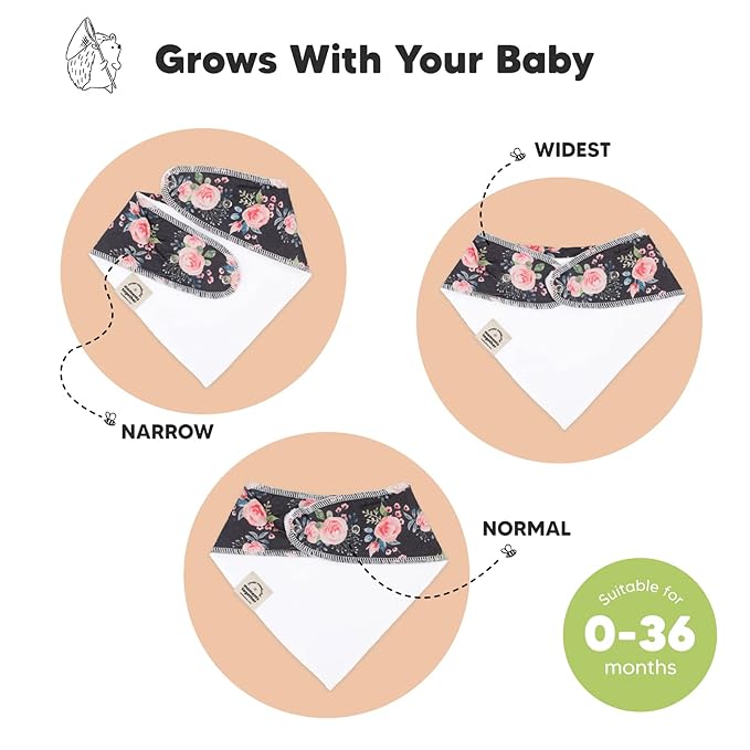 KeaBabies 10-Pack Organic Baby Bandana Bibs for Girls - Super Absorbent Triangle Baby Bibs for Drooling and Teething Infant, 100% Cotton Extra Soft for Newborn, Infant 0-36 Months (Tea Party)