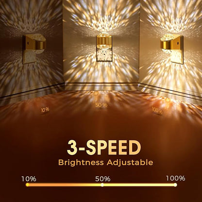 Briignite Night Light, Gold Night Lights Plug into Wall 2 Pack, LED Projector Night Light, Soft White for Bedroom, Dimmable Brightness Dusk to Dawn Nightlight for Bathroom, Gaming Room, Home Decor