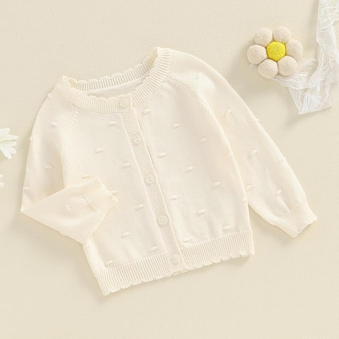 Baby Girl Cardigan Sweater Long Sleeve Button Up Knit Sweatshirt Jacket Toddler Baby Girl Fall Outfits